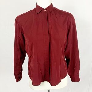 🍷 Maxwell’s Clothiers Burgundy Hand-Tailored Blouse – Silky and Lightweight🍷
